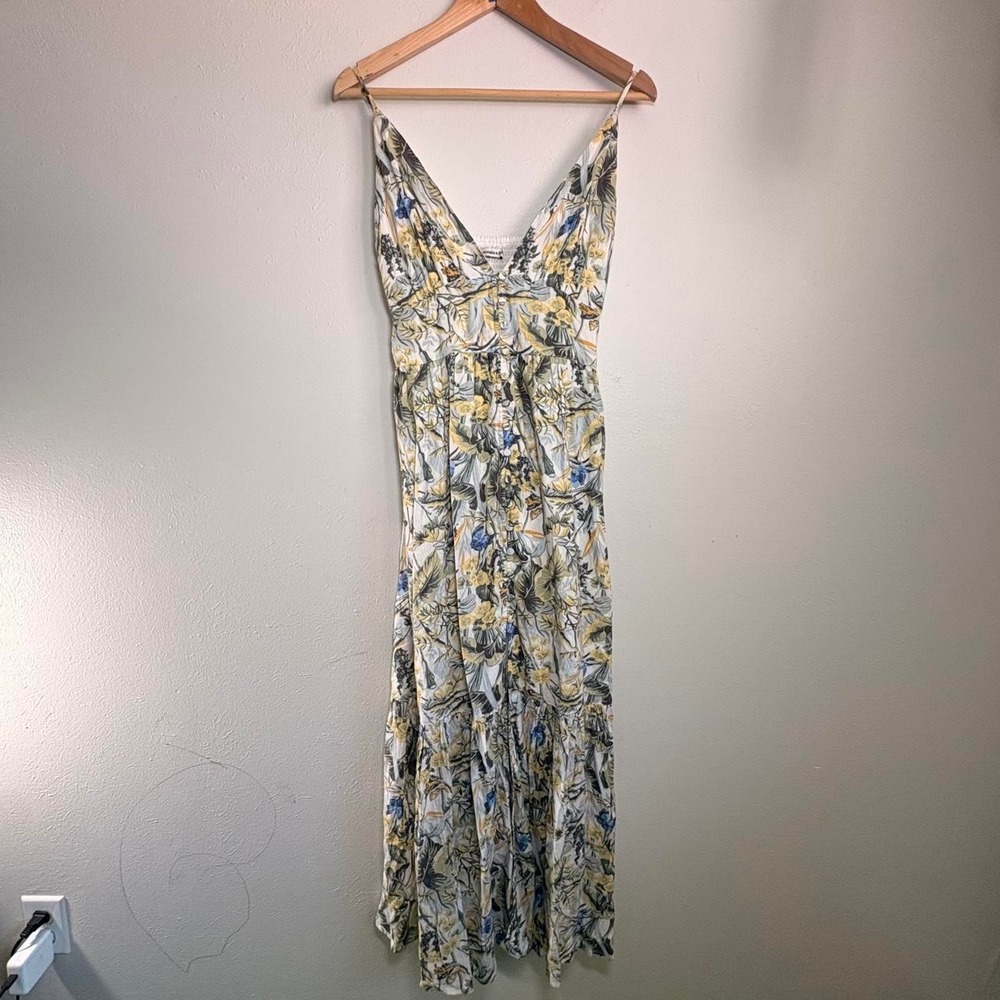 Abercrombie & Fitch Womens Maxi Flowy Summer Dress Tropical Floral Size SM
